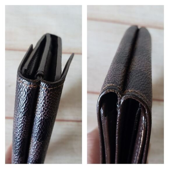 Authentic Louis Vuitton Vintage Damier Compact Tri-Fold Wallet Unisex Brown - Picture 5 of 16